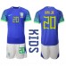 Cheap Brazil Vinicius Junior #20 Away Football Kit Children World Cup 2022 Short Sleeve (+ pants)